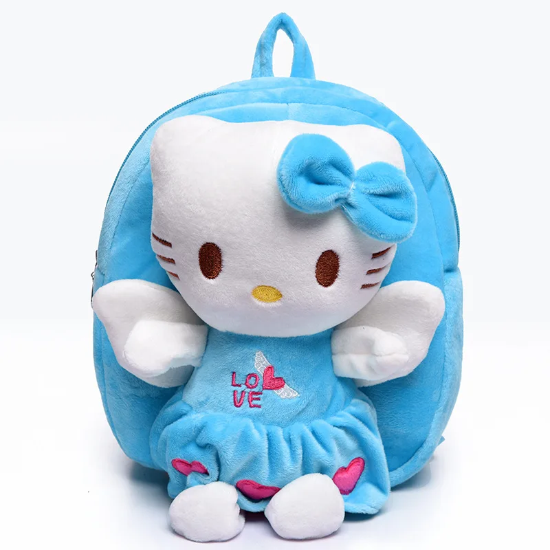 Hello Kitty Kt Mickey Mouse Cat Sanrio Anime Pp Cotton Short Plush Doll Kindergarten Children\'s Backpack Boys Girls Schoolbag