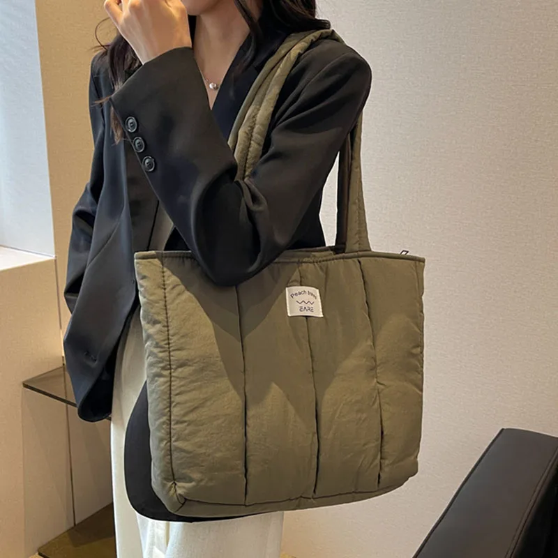 Large Capacity Bags for Women 2023 Autumn Winter Space cotton Single Shoulder Shopping bag Fashion Trend Handbag Ladies Totes