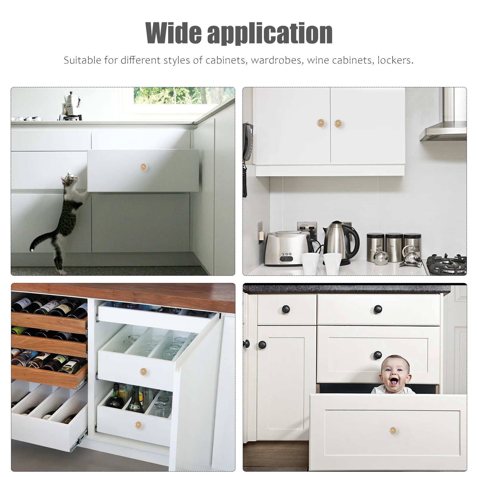 5 шт., прозрачные кристально прозрачные ручки для шкафа, прочные дверные ручки для шкафов, ящиков, ручки для шкафа, дверная ручка