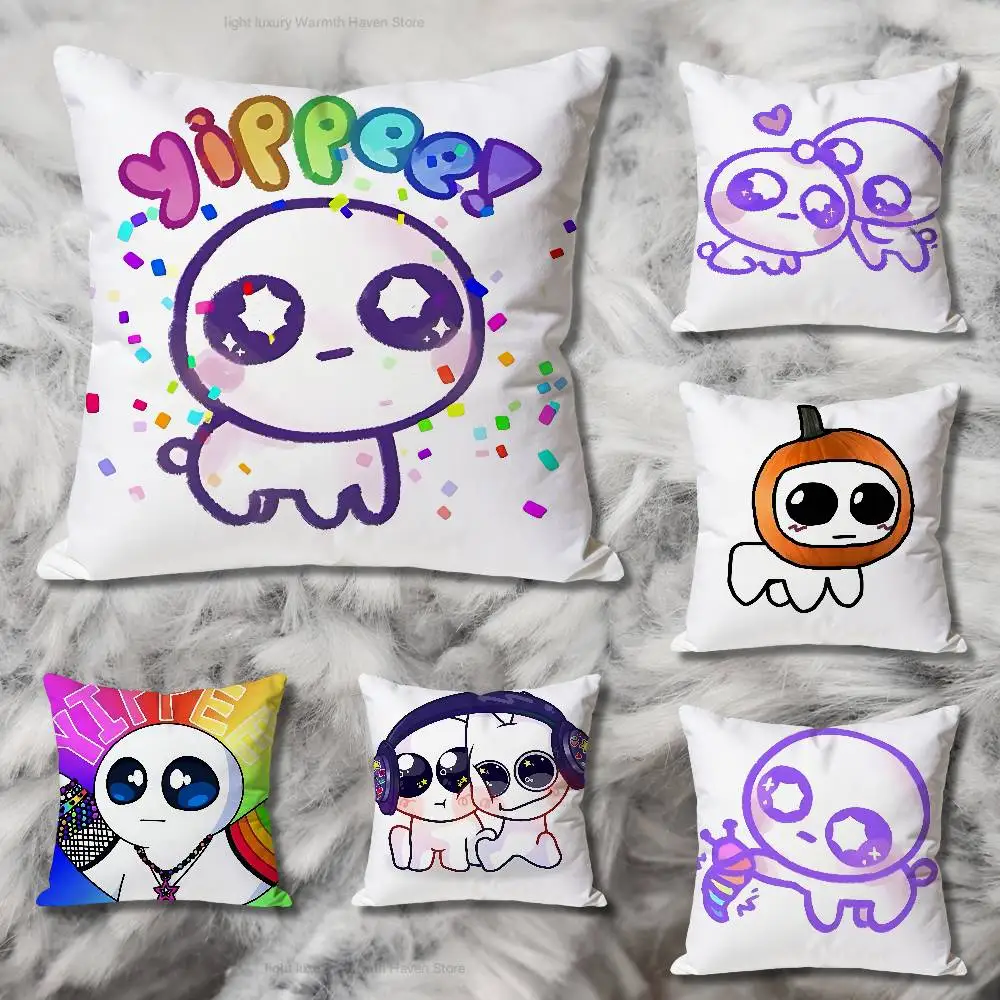 

TBH Creature Autism Meme Yippee Pillow Cases for Bedroom Living Room Sofa Home Decor Polyester Cushion Cover with Zipper
