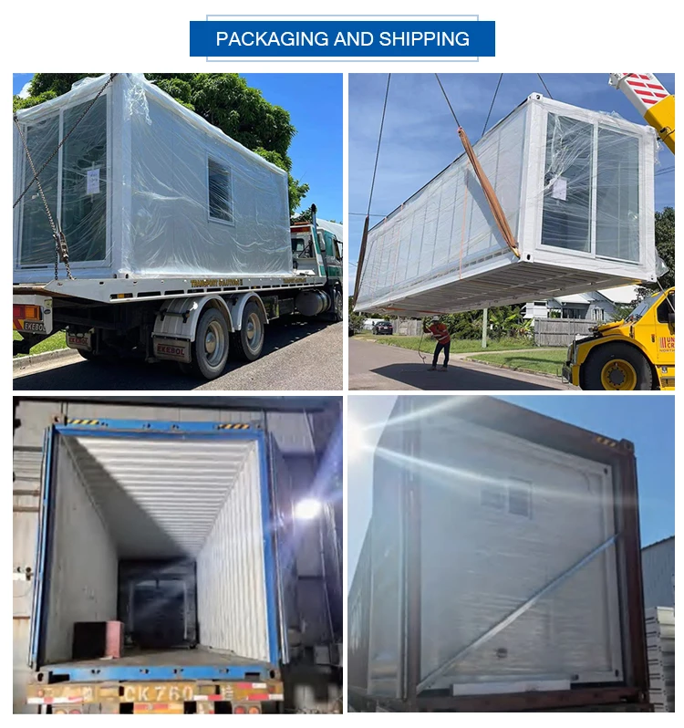 منزل صغير قابل للتوسيع بطول 20 قدمًا/20 قدم على عجلات مقطورة منزلق جاهز للشحن إلى المنزل وغرفة نوم متنقلة جاهزة