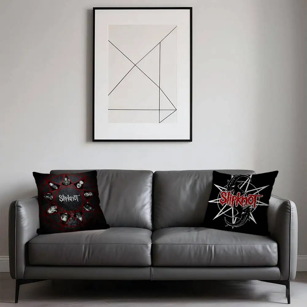 روك باند S-Slipknot شعار غطاء الوسادة بوصة مزرعة ديكور المنزل رمي وسادة تغطي لزينة الأريكة #4
