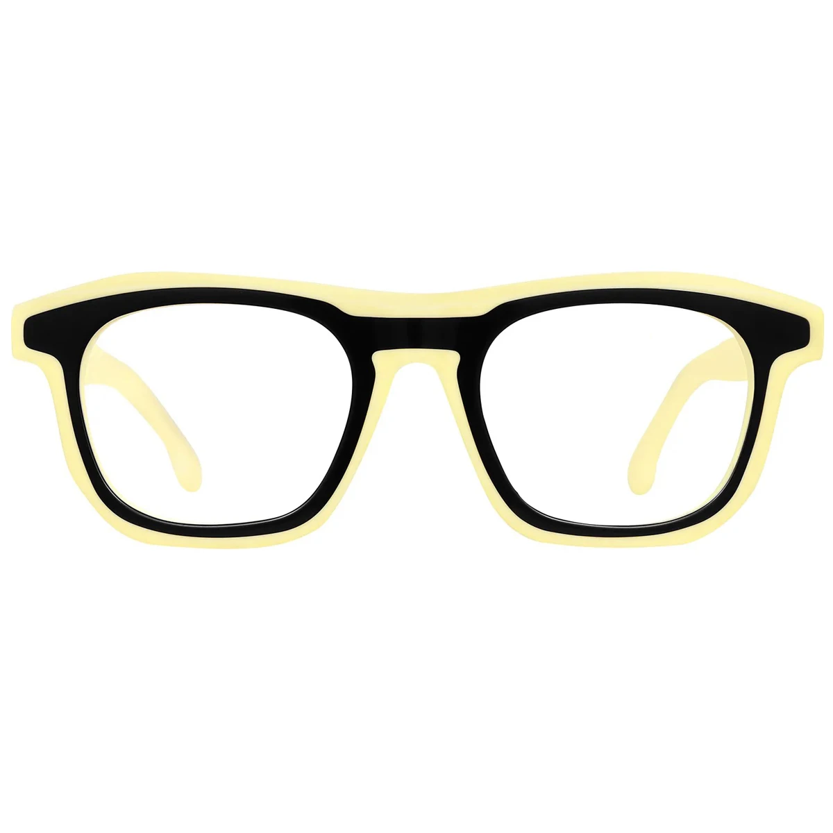 FYTOO Retro Vibrant Black Brown White Color Block Square Round Glasses Classic Stylish, Fits Daily Retro Outfits Durable Acetate