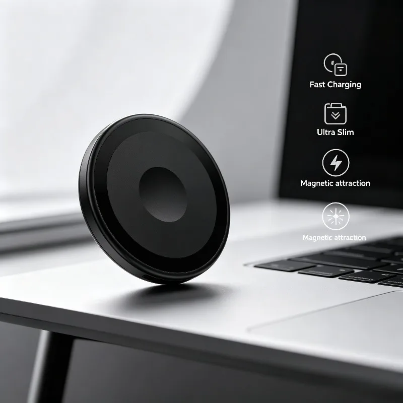 Magnetisches kabelloses Ladepad mit USB-C-Kabel für iPhone 17 16 15 14 13 12 11 Pro Max und alle Smartphones – Zubehörständer