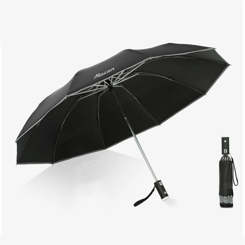 Dla Porsche Boxster Macan Carrera Panamera 718 911 accessorieautomaticumbrellaz pasek odblaskowy lekki parasol Led