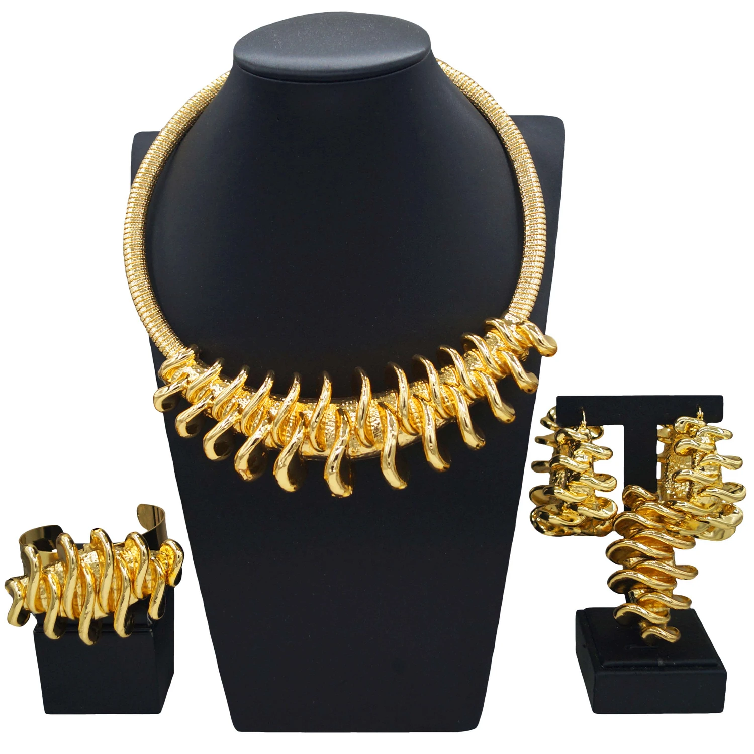 Yulaili new hot selling high-end jewelry four sets of unique design of Nigeria Dubai style factory straight hair engagement jewe