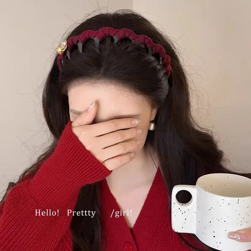 1 Piece of Vintage Rhinestone Braided Headband Suitable for All Seasons, Daily Commuting, Stable Grip, Versatile Accessory