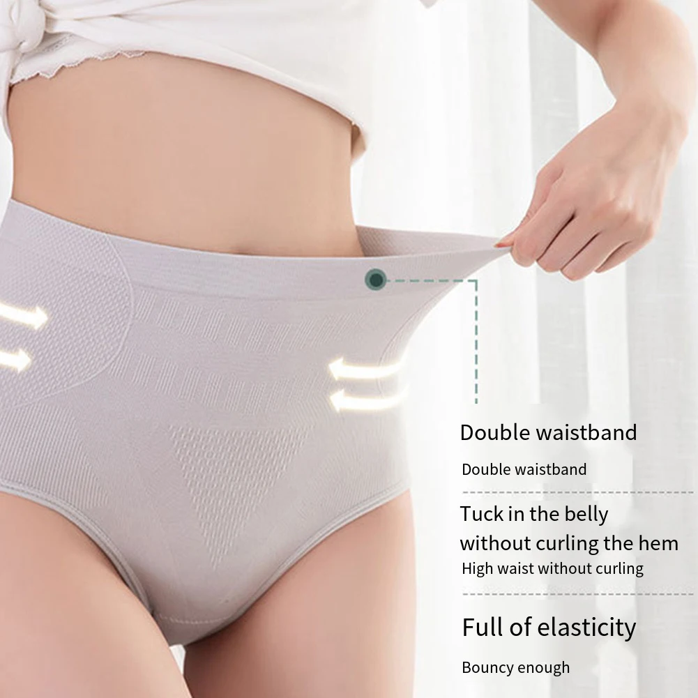 Womens High Waist Plus Size For Honeycomb Warm Uterus Abdomen Lifting Panties Mid-waist Comfortable High-quality Underpanties