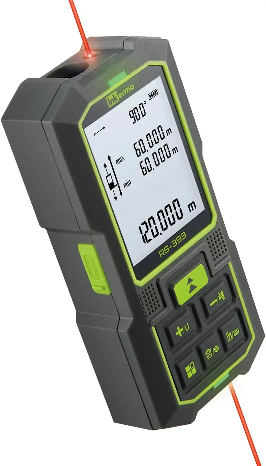 393Ft/120M Dual Laser Distance Meter, Rechargeable with Angle Sensor, Area/Volume/Pythagorean Modes