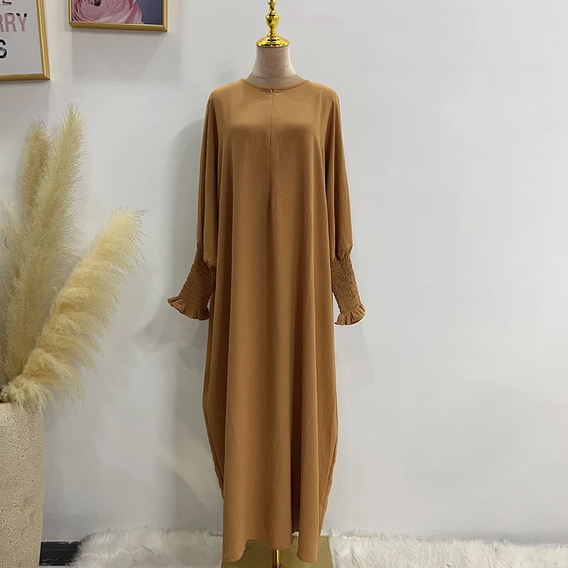 New Fashion Islamic Inside Dress Robes Prayer Elastic Cuff Sleeve Soft Abaya French Stylish Modesty Islamic Dress Islam Robe