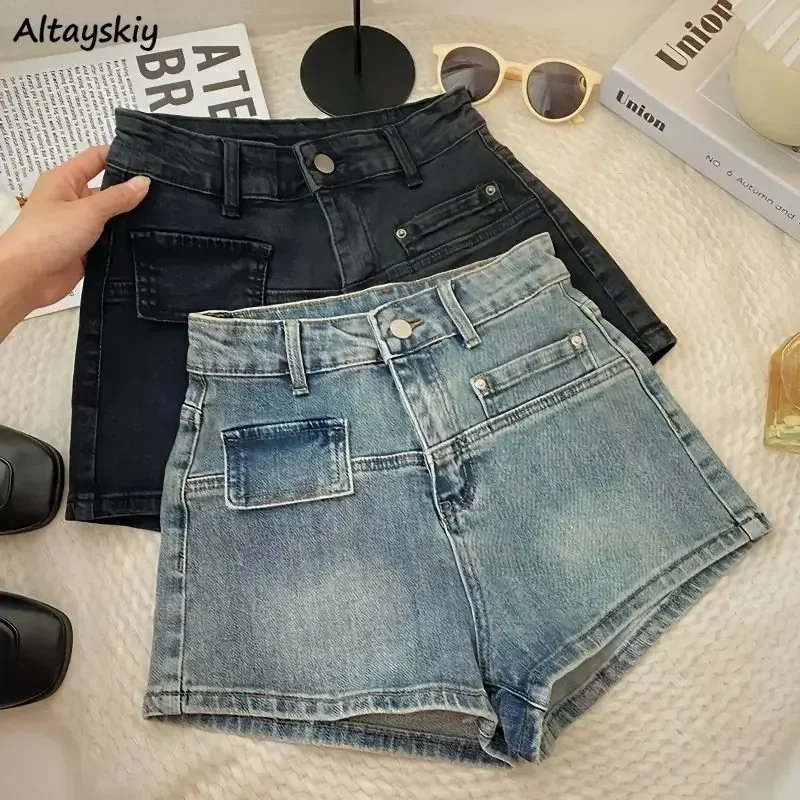 

Denim Shorts Women High Waist Vintage Distressed Hotsweet Summer New Ins Streetwear All-match Korean Style Casual Y2K Prevalent