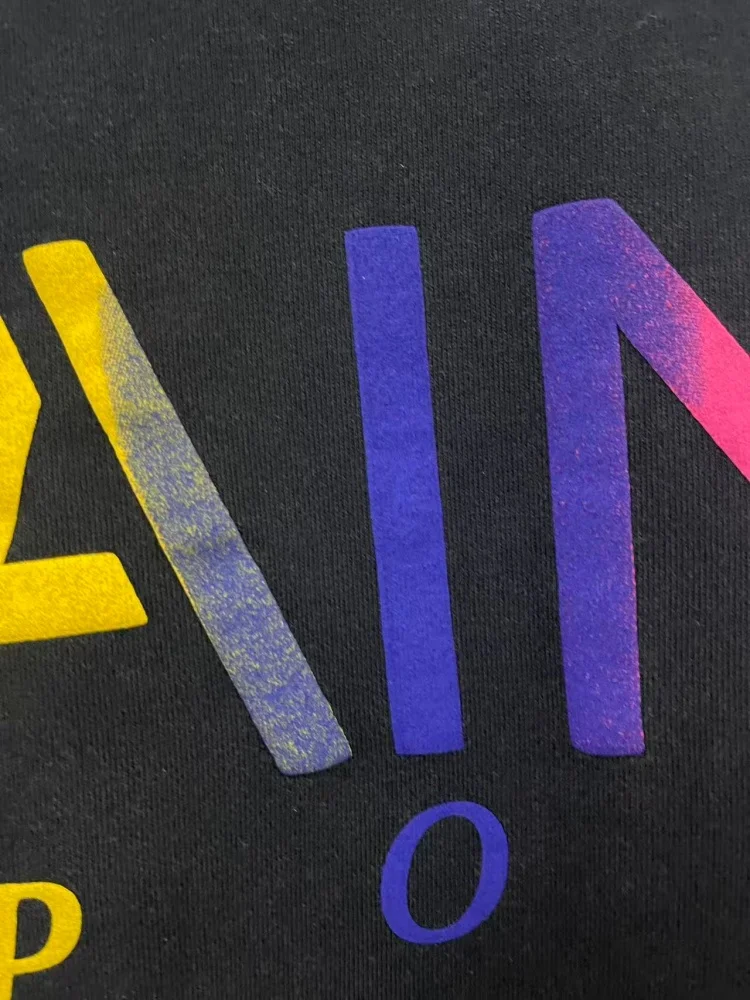 Saint Simple 컬러풀 레터 프린트 남성용 후드티 루즈핏 라운드넥 캐주얼 스웨트셔츠