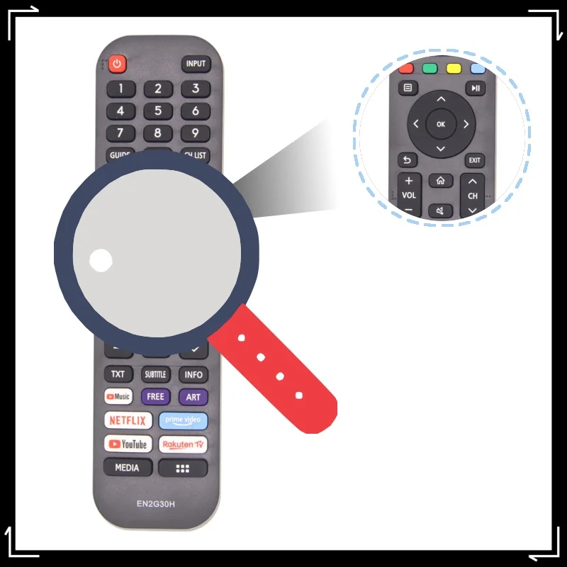 

EN2G30H Smart TV Remote Control Replacement Compatible with Hisense Models 43A7300F 43A7340F 43AE7210F 43A7500F 50A7300F 50A7340