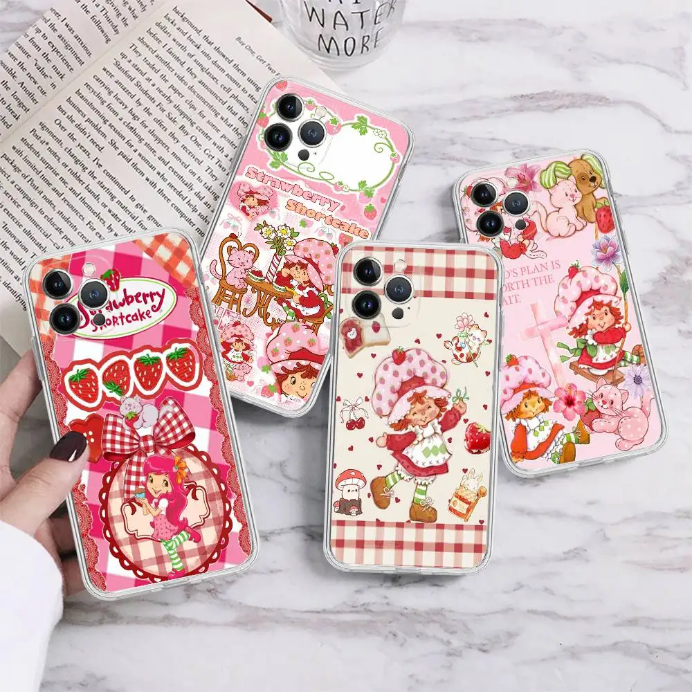 Чехол для телефона S-Strawberry-shortcake Girl для iPhone 17 16 15 14 13 12 11 Pro Max Plus, высококачественный силиконовый.