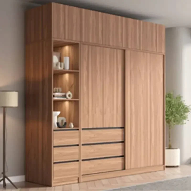 Aesthetic Sliding Door Wardrobes Kids Orgnizer Aesthetic Storage Bedroom Wardrobe Wooden Modern Korean Muebles Unique Furniture