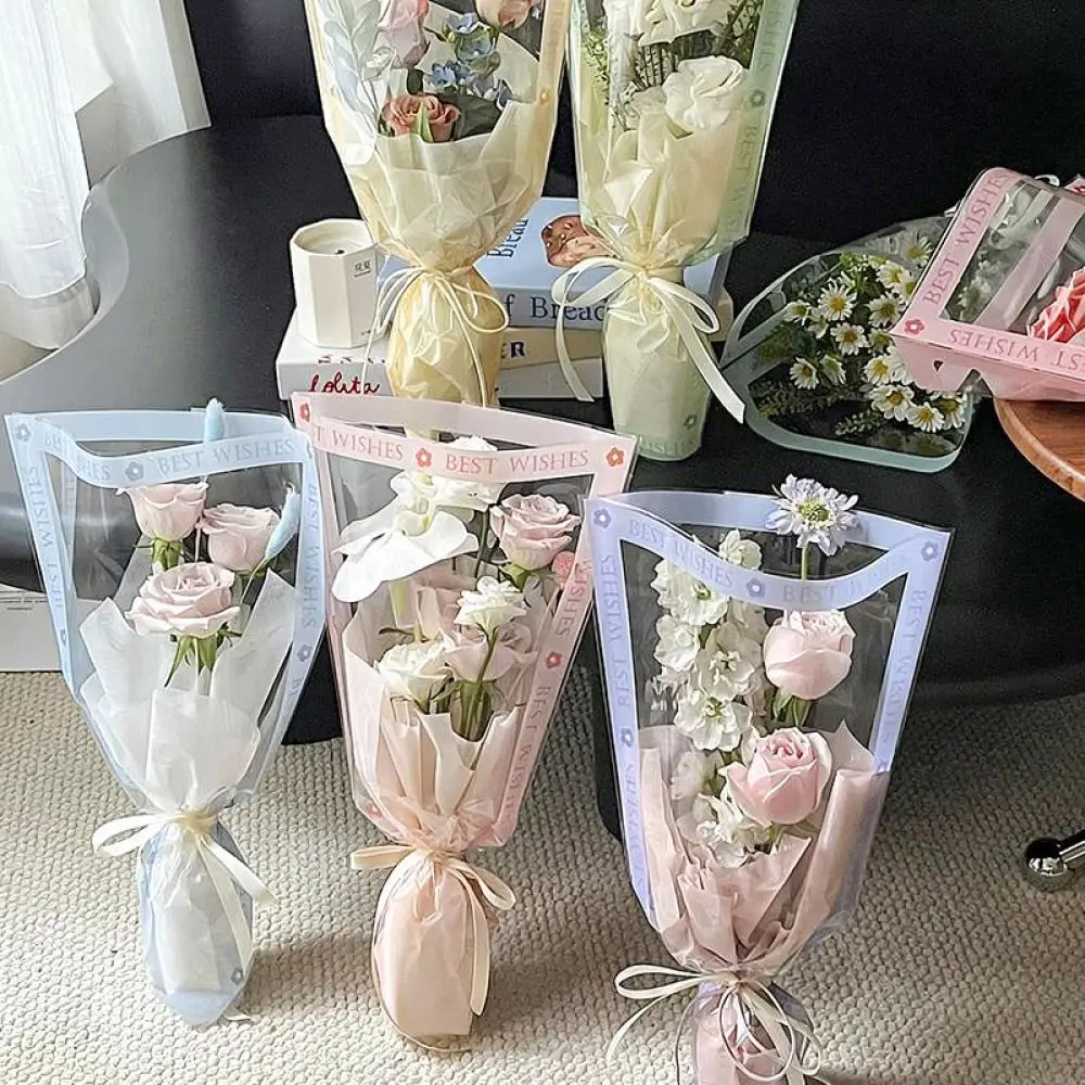 Decorative Flower Sleeve Transparent OPP Wrapping Material For Florist Bouquet Presentation Gift Craft Accessories