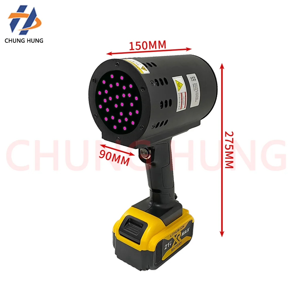 Lampe torche UV 110W 365nm pour travaux de carrosserie automobile, inspection des dommages de la voiture, lampe d'inspection de la surface de la peinture, outil d'inspection pour la réparation de la pâte