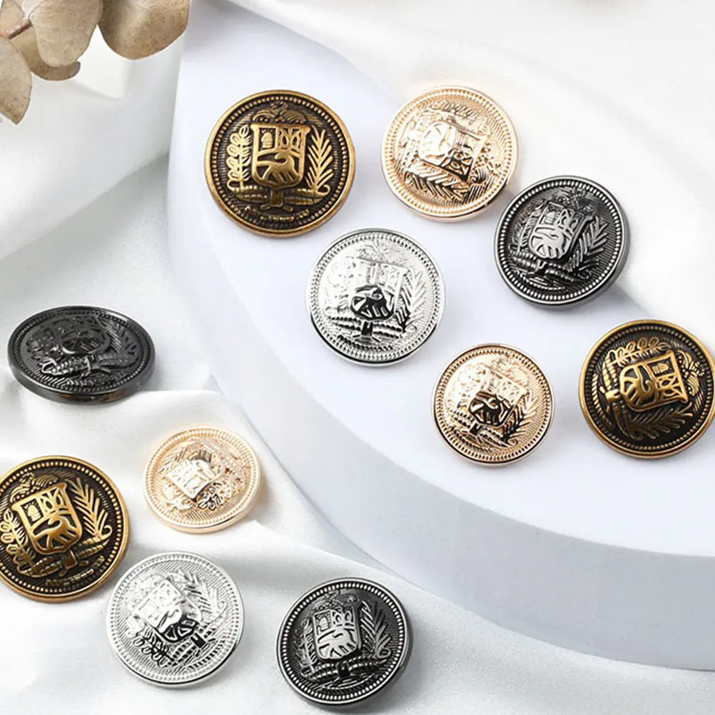 

30pcs Metal Black 24L 15mm 10 32L 20mm 10 40L 25mm Fashion Shield Coat Sewing Clothes Zinc Fashion Sewing Button Alloy