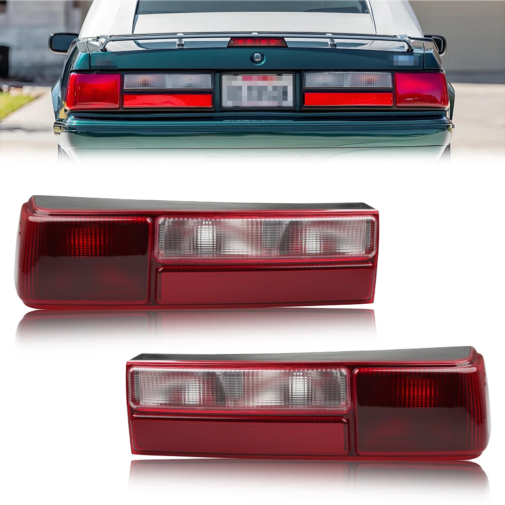 2Pcs Rear Bumper Reverse Light Brake Light Tail Light Backup Light Cover For 1987 1988 1989 1990 1991 1992 1993 Ford Mustang