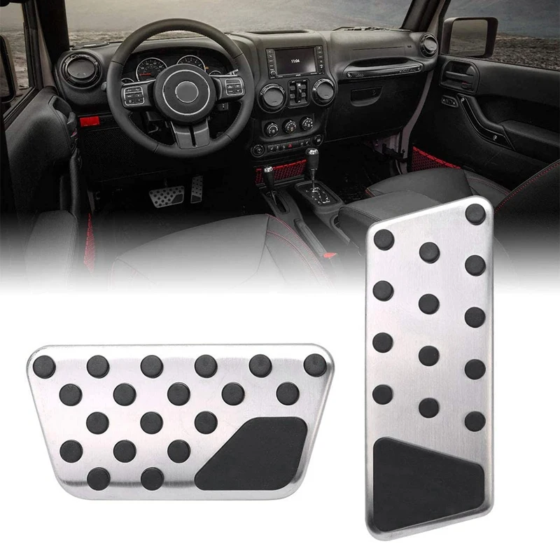 Gas And Brake Pedal Cover Set Foot Pedal Anti-Slip For 2007-2017 Jeep Wrangler JK JKU Models, 2 Pcs