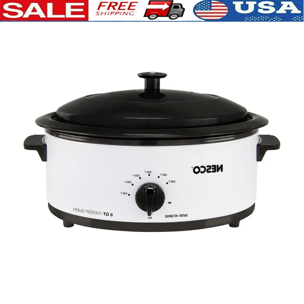 

6 Qt Porcelain Roaster Oven Full Range Temperature Control 6 People 750 Watts Cookwell by The Metal Ware Corporation