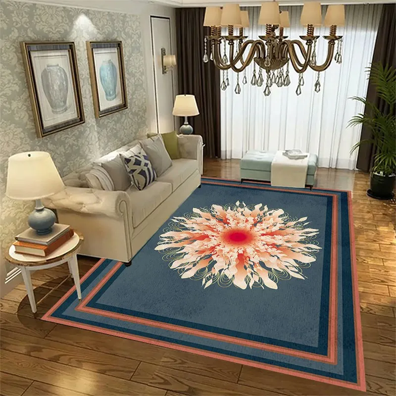 

Reese Velvet Fleece Living Room Carpet Bedroom Decor Rug European Classical Abstract Sun Flower Tatami Floor Sofa Table Yoga Mat