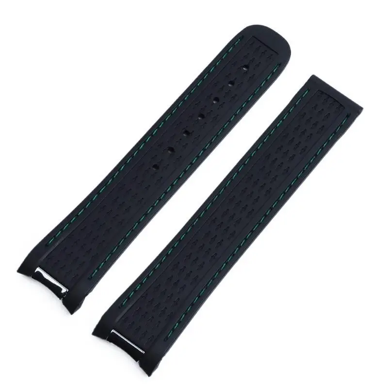 

SCHIK 20mm Watchband Curved End Silicone Rubber Watch band For Omega Strap Seamaster 300 AQUA TERRA AT150 Ultra Light 8900