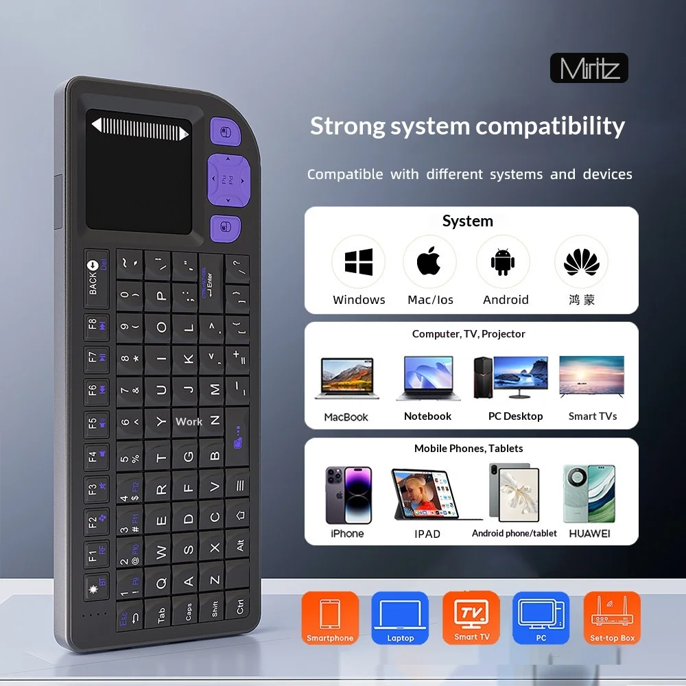 K809 Mini Keyboard 2.4G Wireless Bluetooth Portable Touch Keyboard Mouse 2-in-1 for Windows Linux MacOS Android iOS HarmonyOS