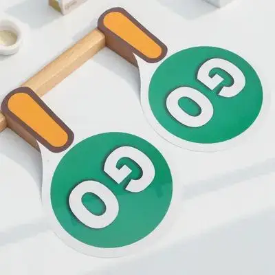 2pcs Handheld Stop Paddle Double-Sided Traffic Safety Sign Portable Waterproof Teaching Tool For Kids Red Green Light Signal