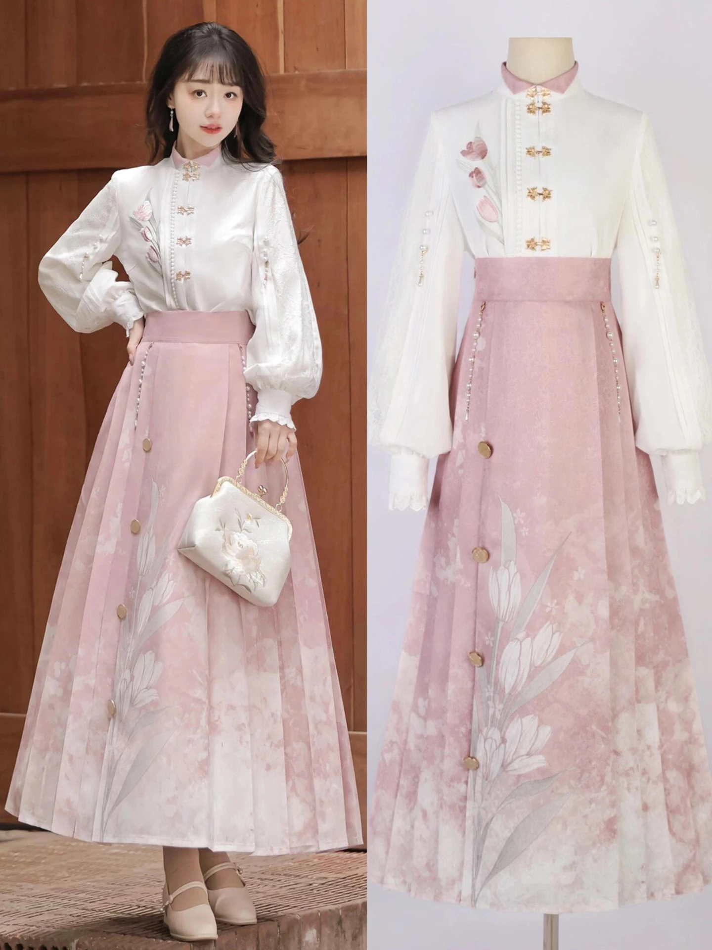 

New Chinese Sle National Faion Improved Mǎ Píng Qún awl Set Han Yang Zhōng Fēng High End Hanfu Skirt for loween