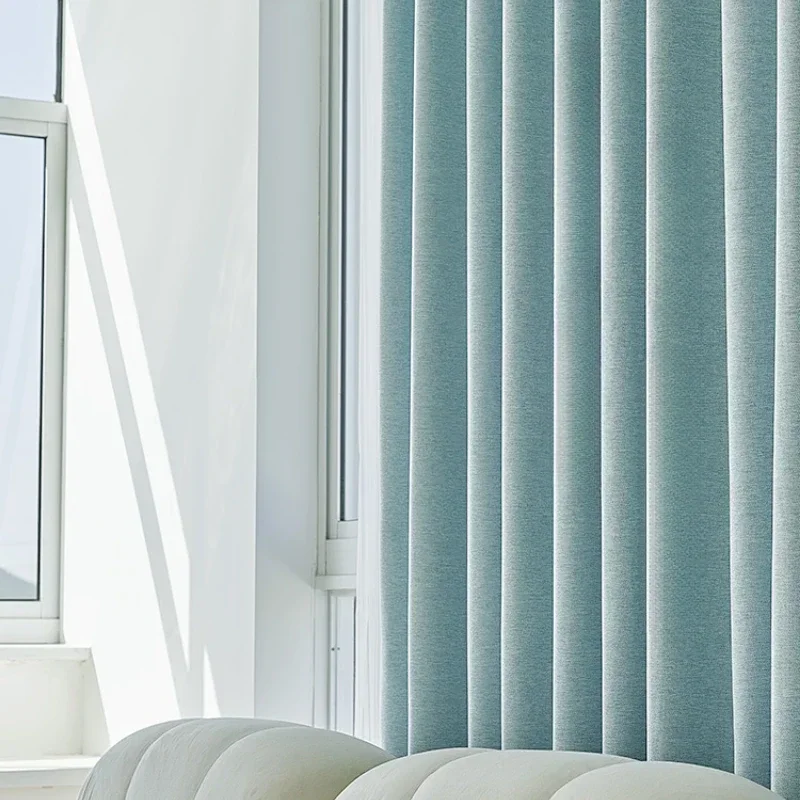 Simple Thick Blackout Drape Bedroom Soundproof Curtain Large Area Living Room Sunscreen Curtains Floor-to-ceiling Window Drapes