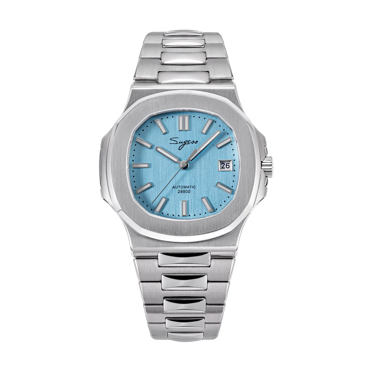 Sugess Man Horloge Automatische Mechanische Horloges Miyota 9015 Beweging MOP Wijzerplaat Lichtgevende Waterdichte 5bar Armband Luxe S466