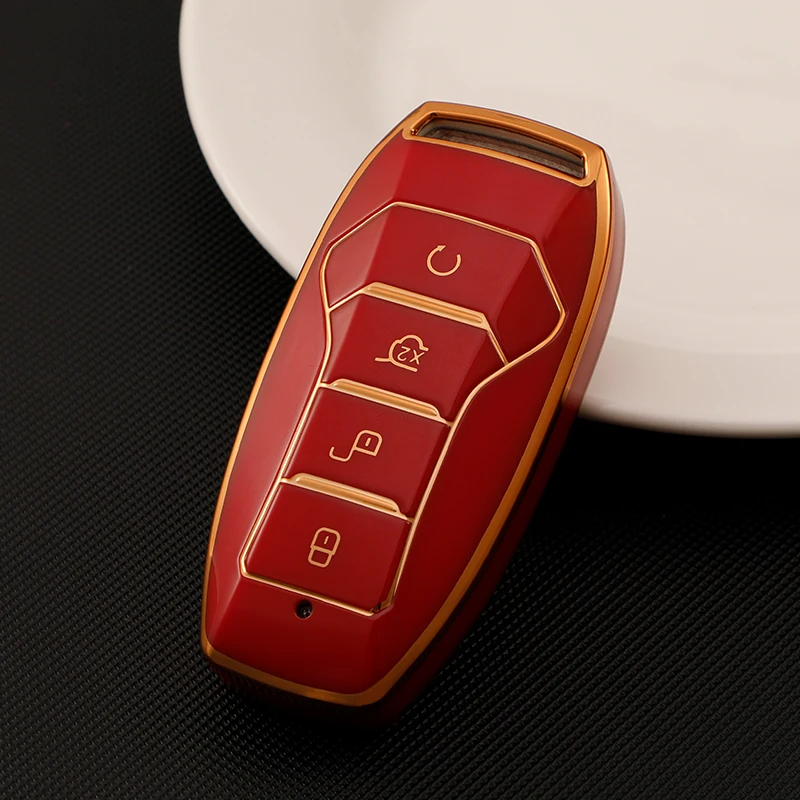 For BYD Song Plus Atto 3 Han EV Tang DM Qin Seal Dolphin TPU Car Key Case Cover Remote Fob Holder Key Accessories