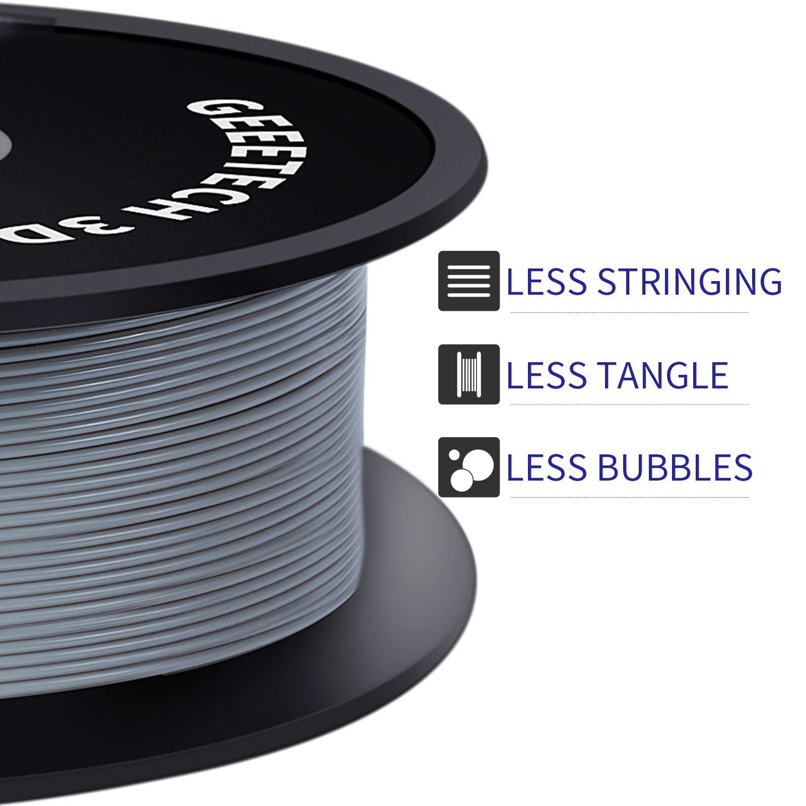 GEEETECH PETG Filament 1kg 1,75mm ± 0,03mm do drukarki 3D, 1KG (2,2LBS) Drukowanie 3D Szybka wysyłka, pakowanie próżniowe, nieplączący się