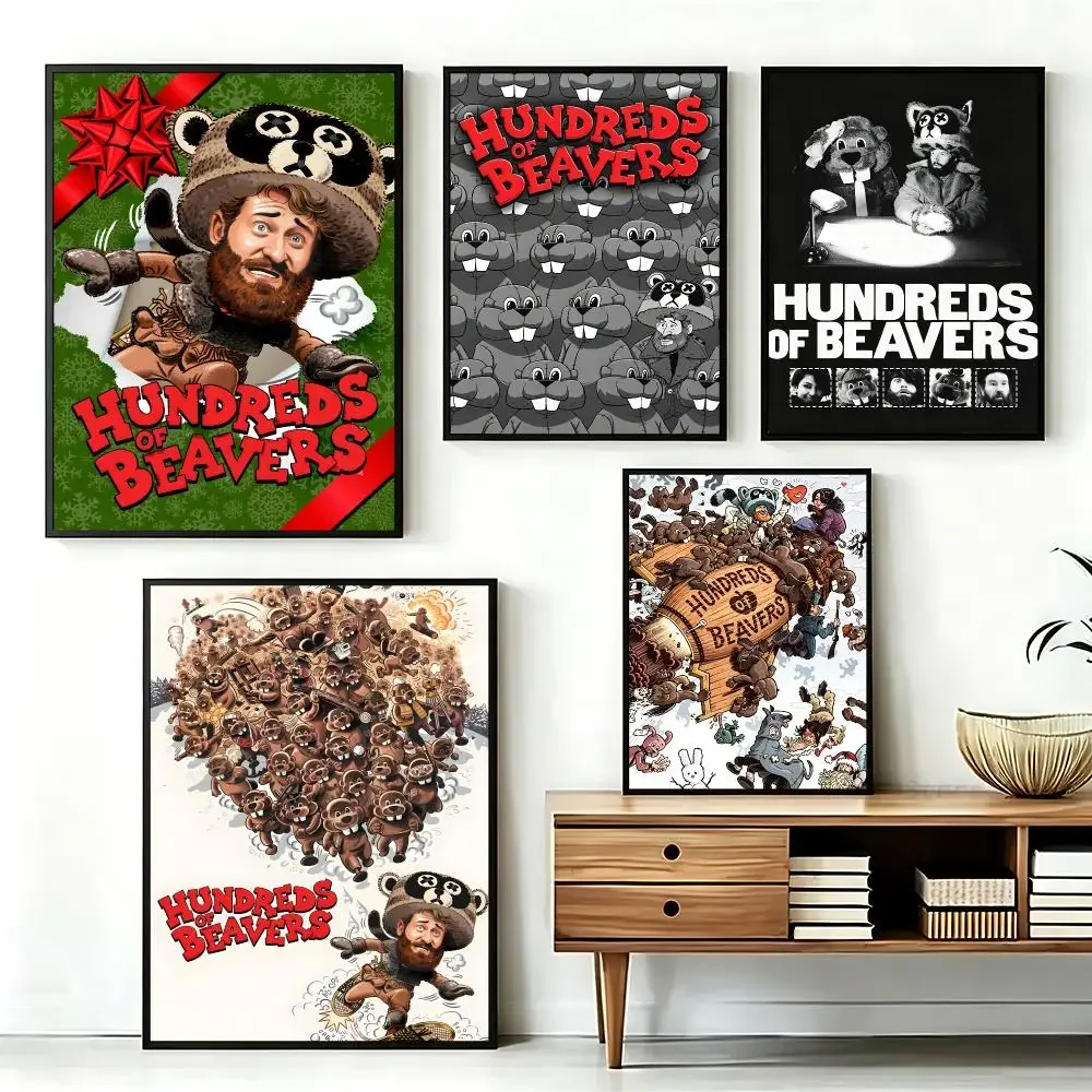 movie Hundreds of Beavers Poster HD Printing Fresh and Nordic Home Decor Wall Art for the Living Rooms Hallways Gift Giving