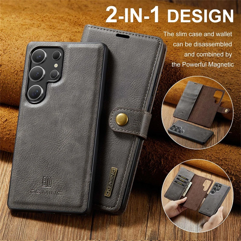 

Чехол для телефона из воловьей кожи для Samsung Galaxy S25 Ultra S24 S23 S22Ultra S25 Edge S24FE, слот для карт, зажим для банкнот, складной защитный чехол