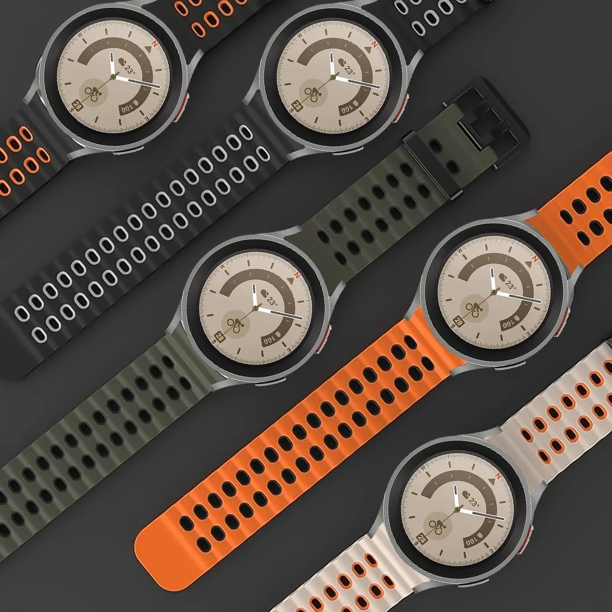 Cinturino per Samsung Galaxy Watch 7 FE 5 6 4 Classic 5 pro 40 44mm SENZA spazi vuoti Bracciale in silicone correa per Galaxy Watch6 watch4 cinturino