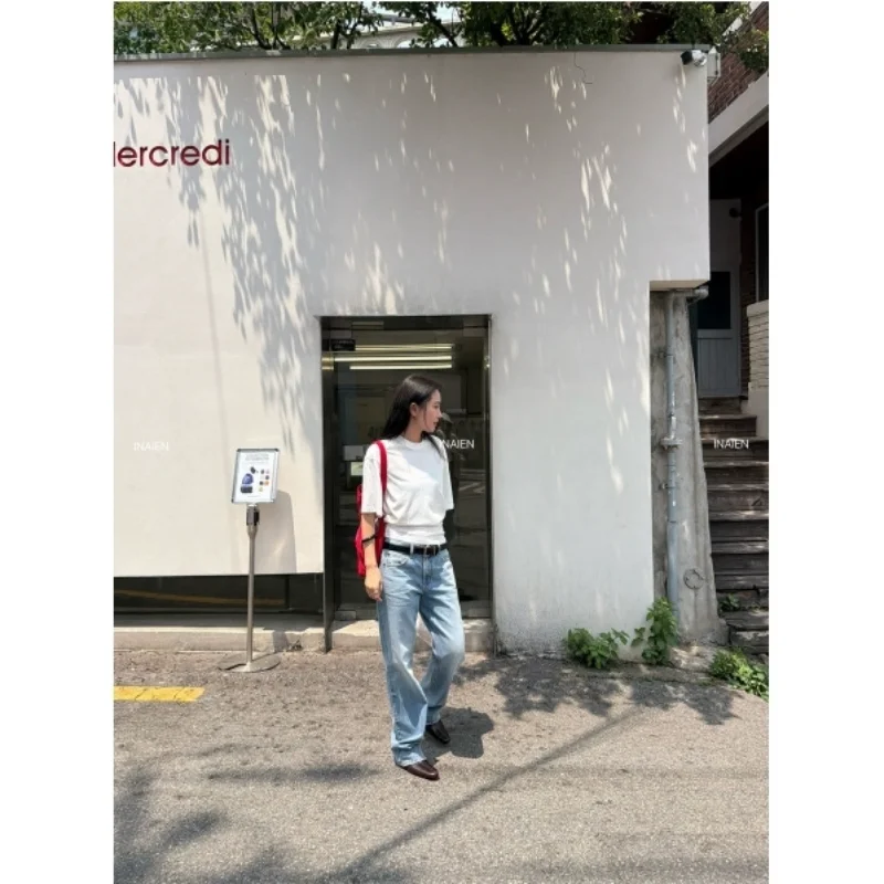 Lazy Loose T-Shirt Waist Cinching Pleated Hidden Fat Top Women's Fashion Casual Wear Polyester Fabric Slim Fit Daily Wear