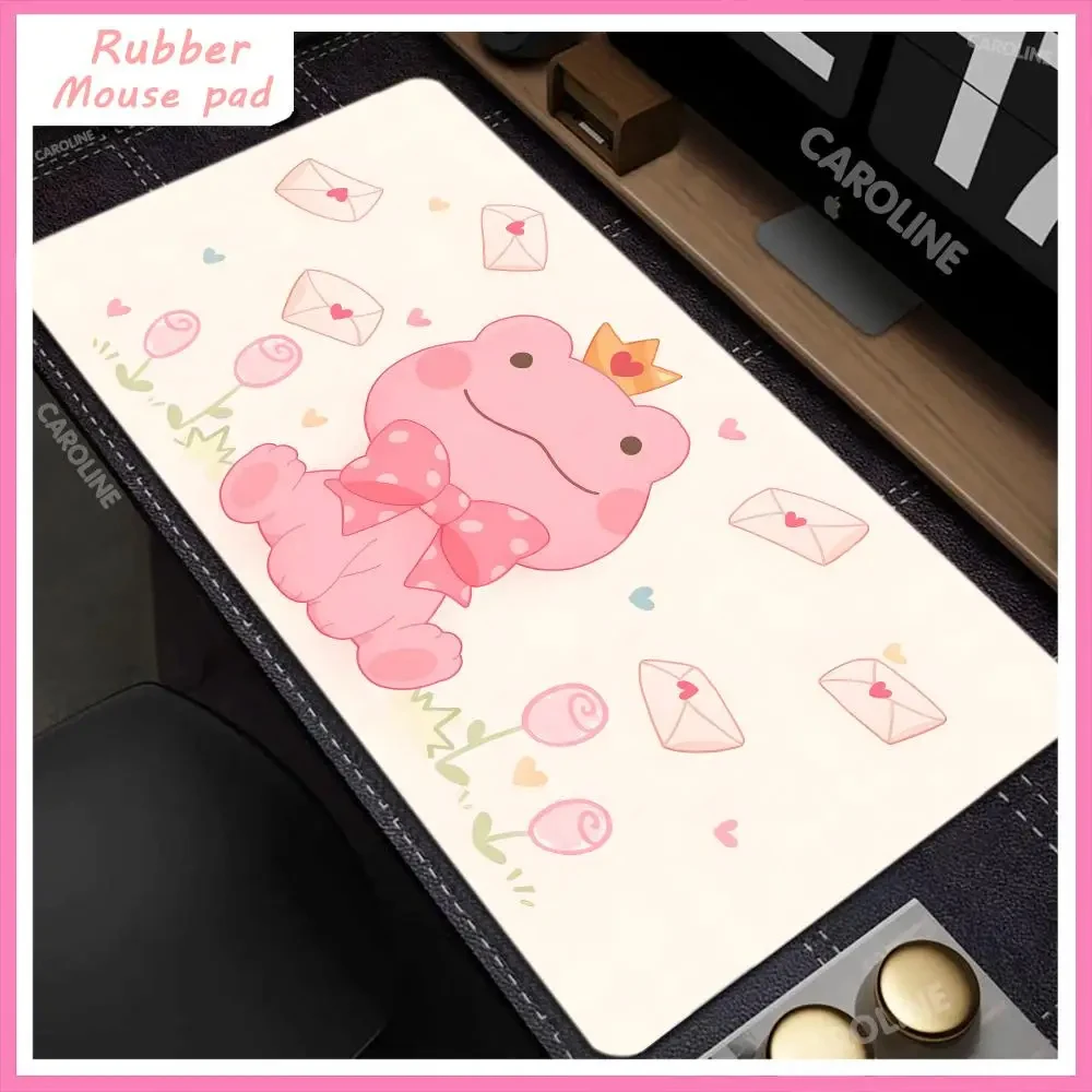 Pink cartoon frog Large rubber Anti-slip Mouse Pad Gamer Accessories Keyboard Pad HD cartoon Office computer extended desk mat