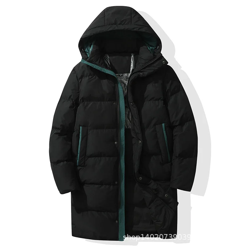 

New Winter Men’s Mid-Length Cotton Jacket, Korean Style, Hooded, Fashionable Casual, Loose Comfortable Cold-Resistant and Warm