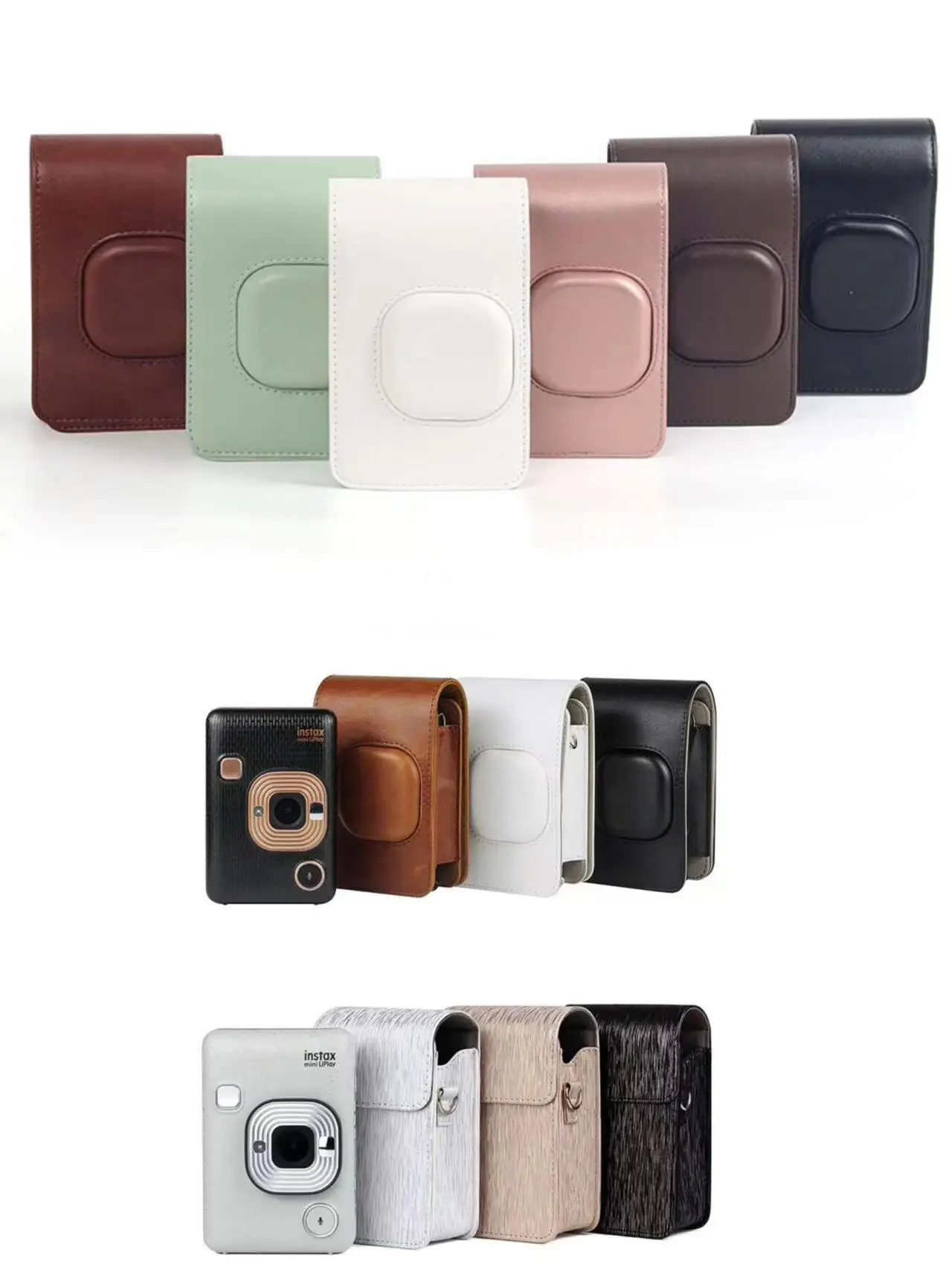 Leather Camera Case Bag with Strap for Fujifilm Instax Liplay