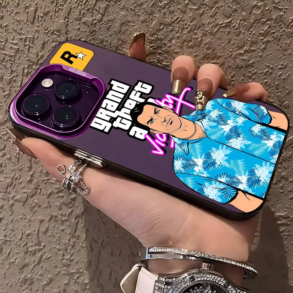 حار لاعب واحد لعبة Rstars GTA جراب هاتف آيفون 17 16 15 14 13 12 11 برو ماكس ماتي للصدمات عودة مكافحة سقوط ماتي غطاء