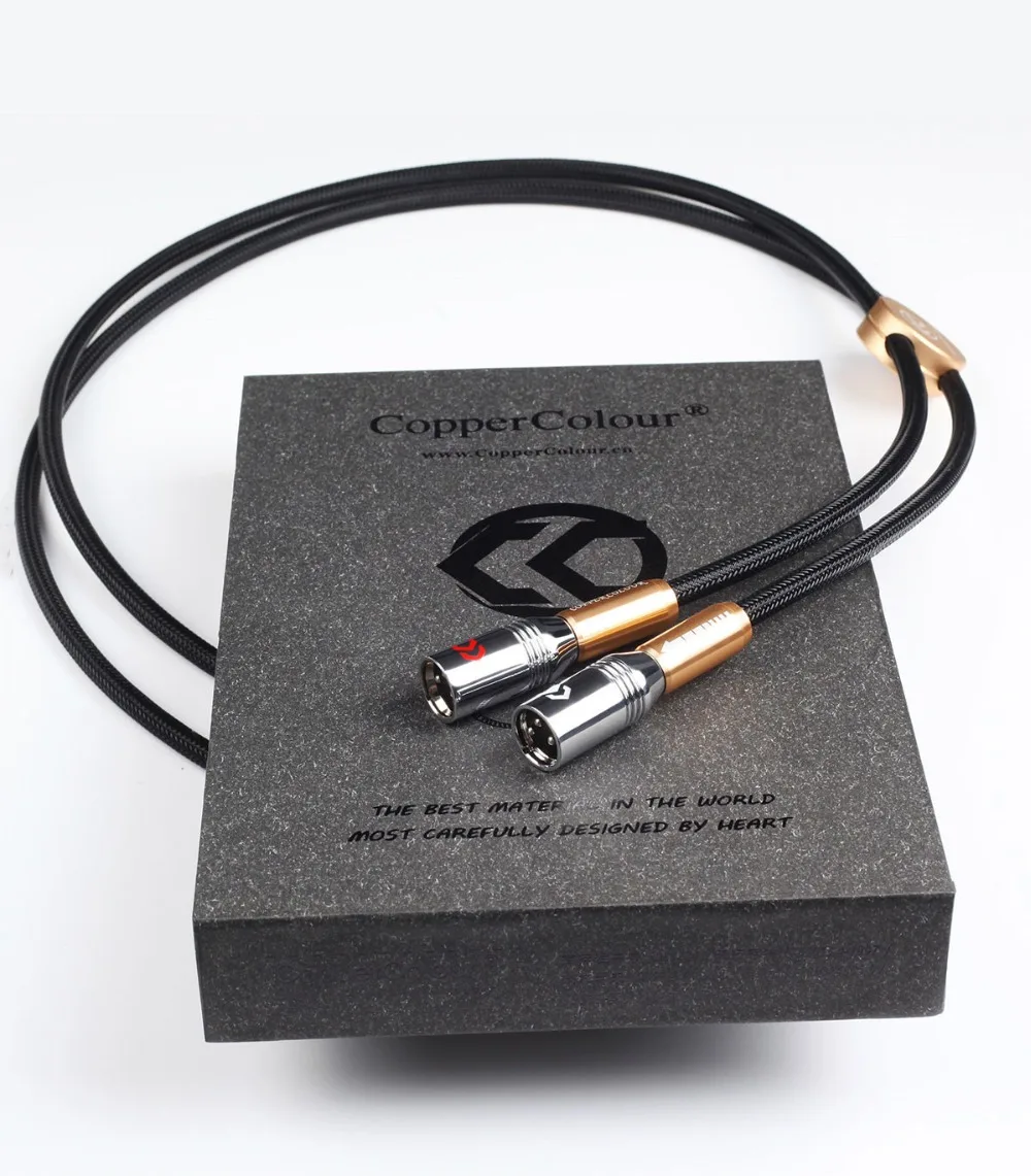 Audiophile Cables XLR connector HiFi audio interconnect cord pair PTFE silver&alloy 2 XLR to 2 XLR CopperColour CC Alpha