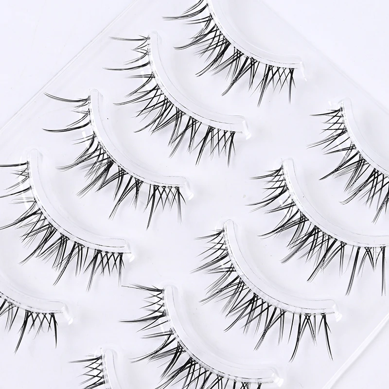 رموش صناعية يابانية ، مكياج بنمط طبيعي ، وصلات رموش رفيعة ، رموش تنكرية ، رموش اصطناعية مانغا ، 5 أزواج #4