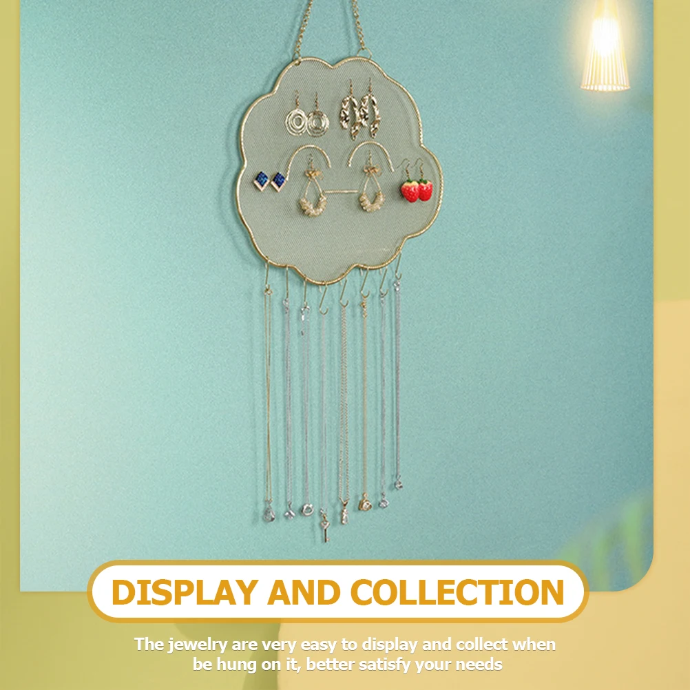 

Cloud Shape Wall Jewelry Organizer Earring Display Metal Storage Rack Hanging Necklace Bracelet Holder Durable Lightweight Wall