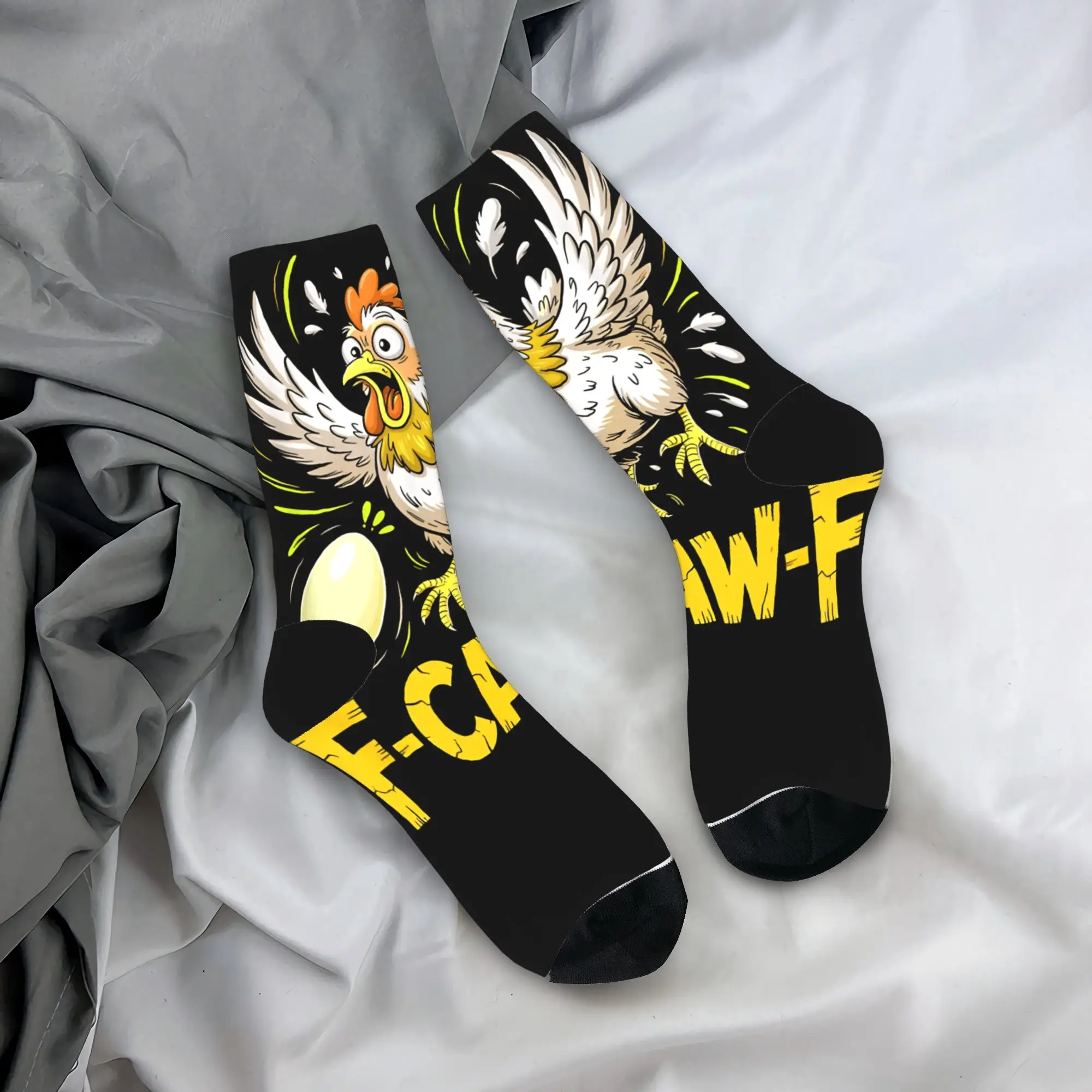 F Caw F الديك مضحك الطيور Fcawf جوارب زوجين الجوارب متوسطة لينة خمر الجوارب الربيع البكتيريا الجرافيك الجوارب هدية عيد ميلاد