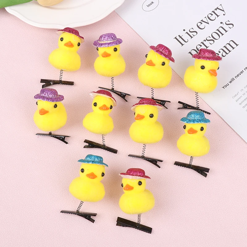 Desenhos animados Yellow Duck Plush Hairpin for Children Engraçado Animal Duckbill Clip Headwear Pouco Acessórios de Moda