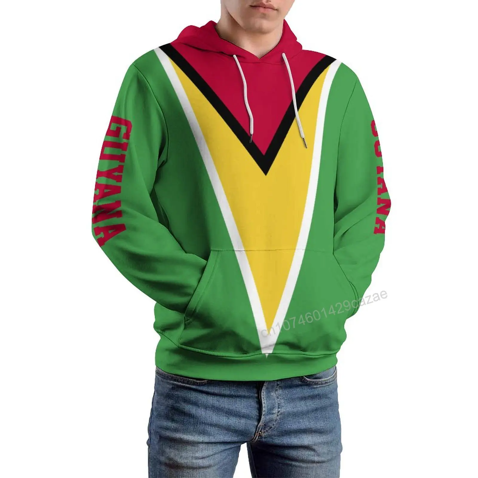 Guyana Country Flag 3D Hoodie Polyester Cool Men Women Harajuku Sweatshirt Unisex Casual Pullover Hoodies