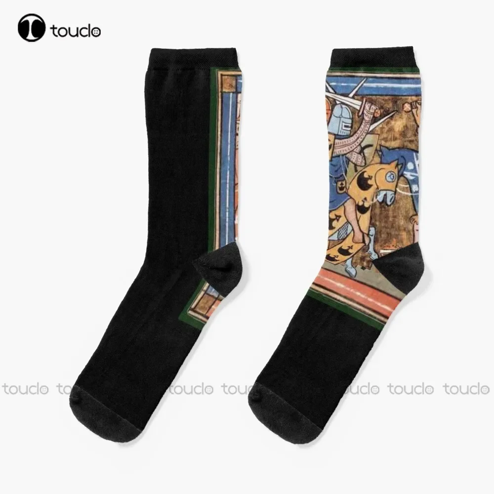 Second Crusade Combat Crusader King Order Of The Knights Templar Socks Men Athletic Socks Comfortable Best Girls Sports Colorful