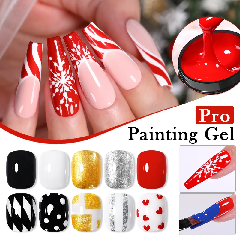 BORN PRETTY 5ml Pro Schilderen Gel Nagellak Nagelverf Liner Kleur Gel Nail Art Glitter UV Gel Top Coat manicure Tekening Gel